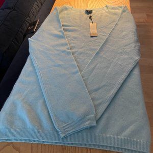 Talbots Light Turqouise Cashmere Scoopneck Sweater NWT